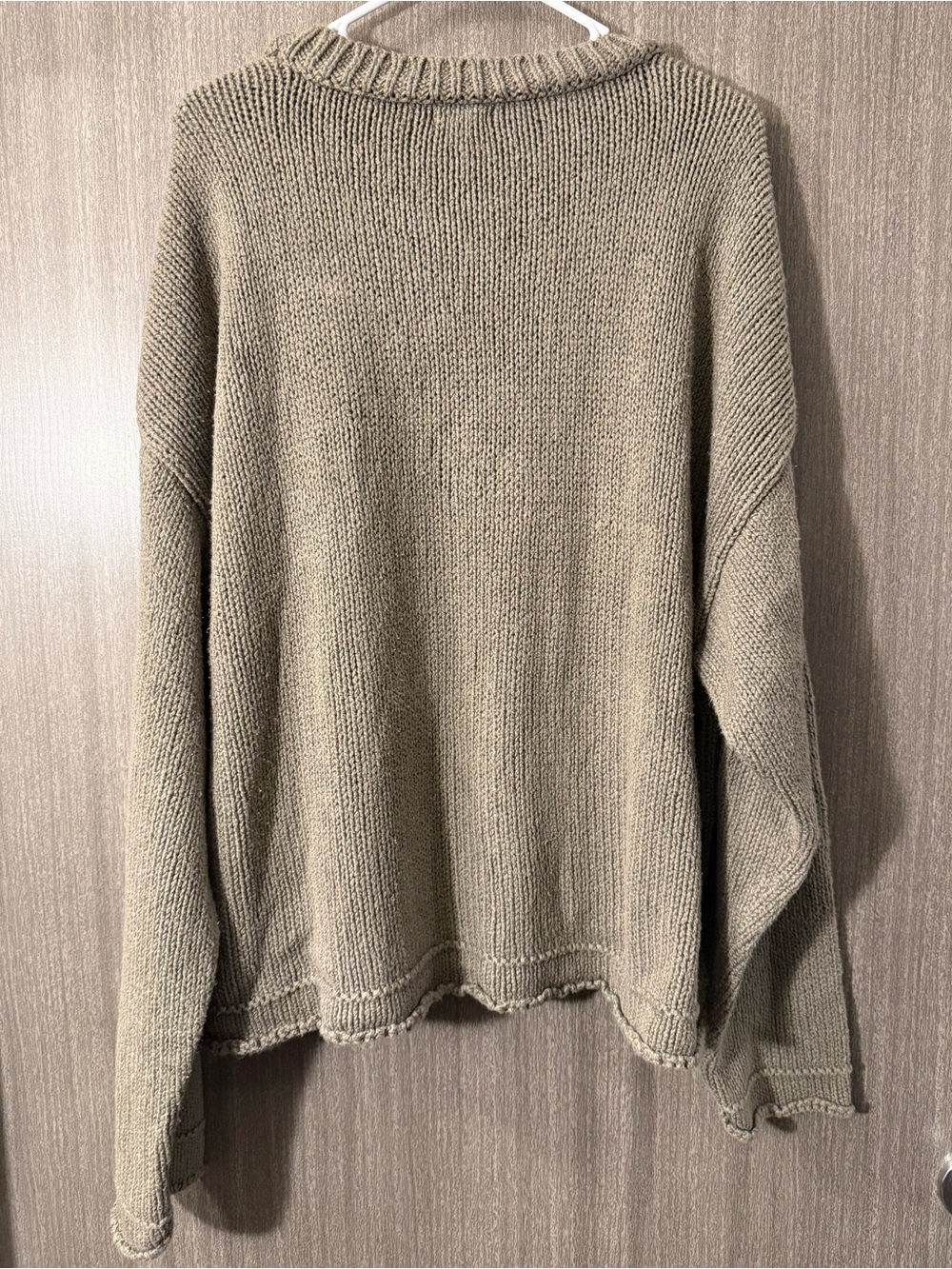 Pilcro Relaxed Crewneck Sweater in Taupe - Picture 4 of 11